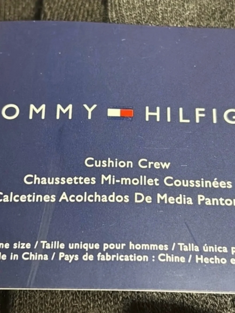 New Tommy Hilfiger Socks Men’s 5 Pairs Black & Gray Cushion Crew Socks Casual